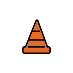 Traffic Cone Work Filled Outline Icon