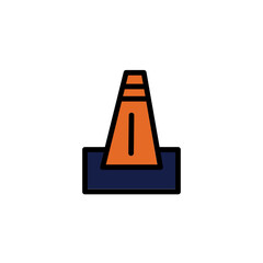 Traffic Cone Work Filled Outline Icon