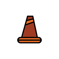 Traffic Cone Work Filled Outline Icon
