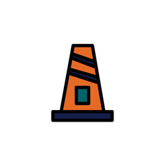 Traffic Cone Work Filled Outline Icon