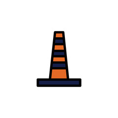Traffic Cone Work Filled Outline Icon