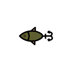 Lure Bait Hook Filled Outline Icon