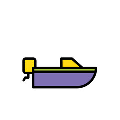 Boat Fishing Sea Filled Outline Icon