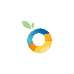 Letter O logo formed orange symbol in black background