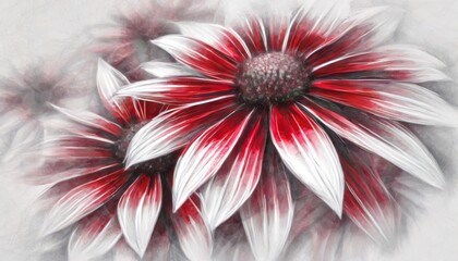 Piękne, abstrakcyjne kwiaty Rudbekii. Dekoracja ścienna, tapeta. Generative AI