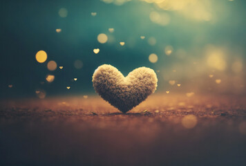 cute heart with bokeh background