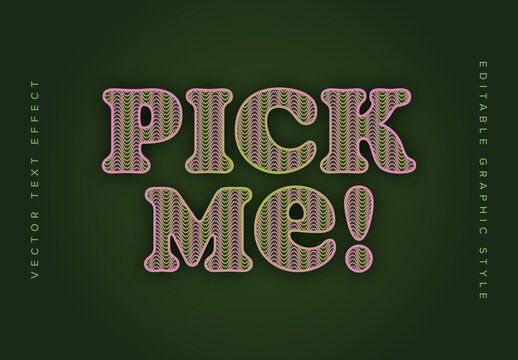 Curvy Pattern Text Effect Mockup
