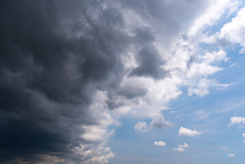  Dark sky with stormy clouds. Dramatic sky rain,Dark clouds before a thunder-storm.