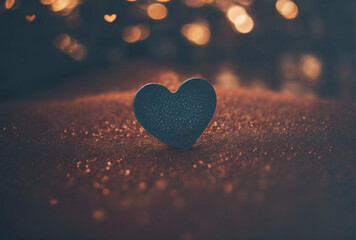 Little heart with bokeh background