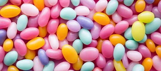 Colorful Easter Pastel Jelly Beans Background