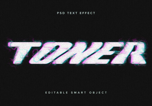 Scanner Glitch Text Effect Mockup