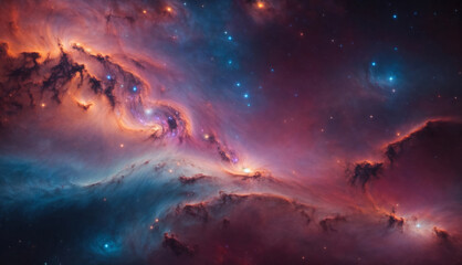 Naklejka na ściany i meble Beautiful colorful nebula in cosmos