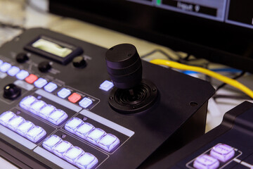 Video switcher controls video panel that is used to broadcast live stream video