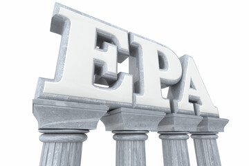 Fototapeta premium EPA Environmental Protection Agency Rules Marble Pillars Columns Federal Government Clean Air Water 3d Illustration
