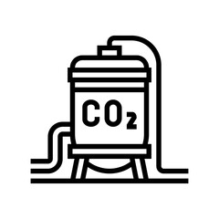 storage carbon line icon vector. storage carbon sign. isolated contour symbol black illustration