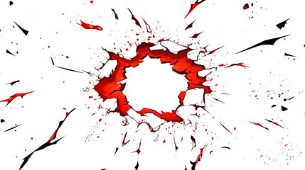 Blood splatter on a white background