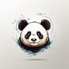 Playful panda logo on a light paper background