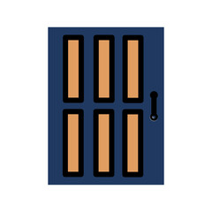 Door Interior Wood Filled Outline Icon