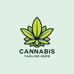 Cannabis Leaf Nature Logo Symbol Design illustration vector Icon Emblem