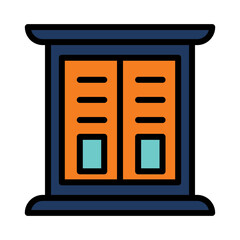 Interior Wardrobes Wood Filled Outline Icon