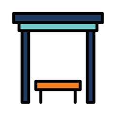 Ireplace Interior Wood Filled Outline Icon