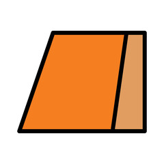 Jump Ramp Wood Filled Outline Icon