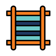 Ladder Wood Step Filled Outline Icon