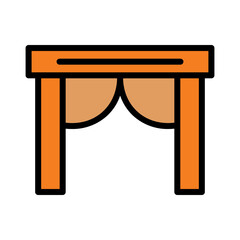 Kid Wood Table Filled Outline Icon