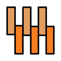 Wood Floor Pattern Filled Outline Icon