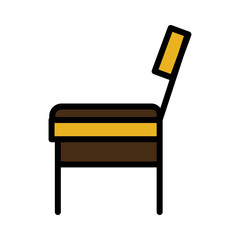 Chair Seat Wood Filled Outline Icon