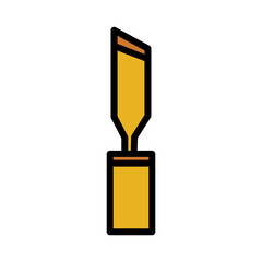 Chisel Tool Wood Filled Outline Icon