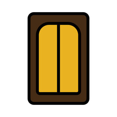 Mouse Trap Wood Filled Outline Icon