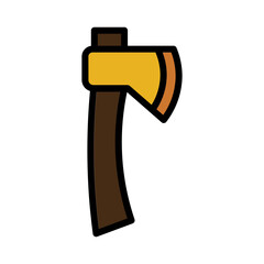 Axe Camp Wood Filled Outline Icon
