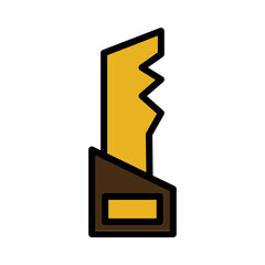 Automatic Tool Wood Filled Outline Icon