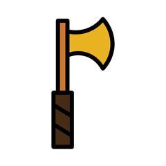 Axe Camp Wood Filled Outline Icon