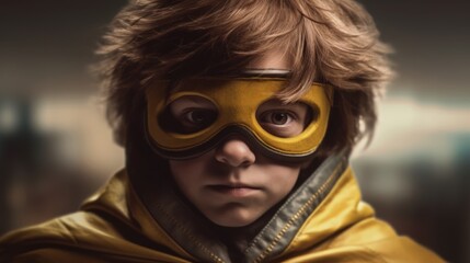 A child in a superhero costume - obrazy, fototapety, plakaty