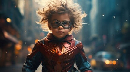 A child in a superhero costume