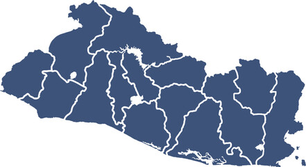 EL SALVADOR MAP PROVINCES AND DEPARTMENTS