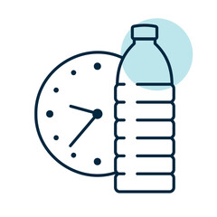 Time to drink water vector icon