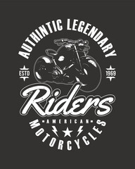 American Motorcycle T-shirt Design Vector.