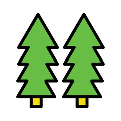 Fototapeta premium Jungle Trees Wood Filled Outline Icon