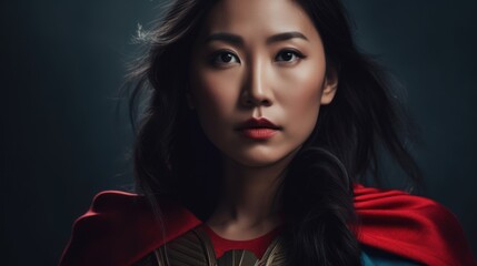 Fototapeta premium A beautiful woman is a superhero
