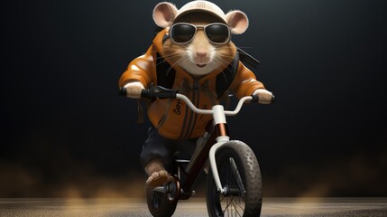 mouse on a bicycle