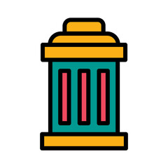 Bin City Street Filled Outline Icon