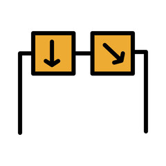 Arrow Sign Street Filled Outline Icon