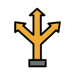 Arrow Sign Street Filled Outline Icon