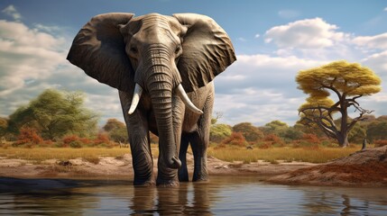 Fototapeta na wymiar elephant in the wild