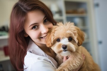 Professional Female Veterinarian Conducting A Routine Health Check on a Domestic Cat in a Clinic