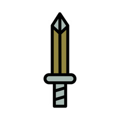 Blade War Sword Filled Outline Icon