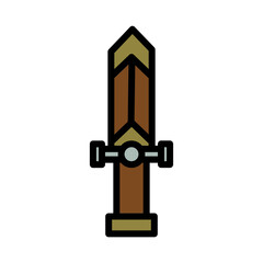 Blade War Sword Filled Outline Icon